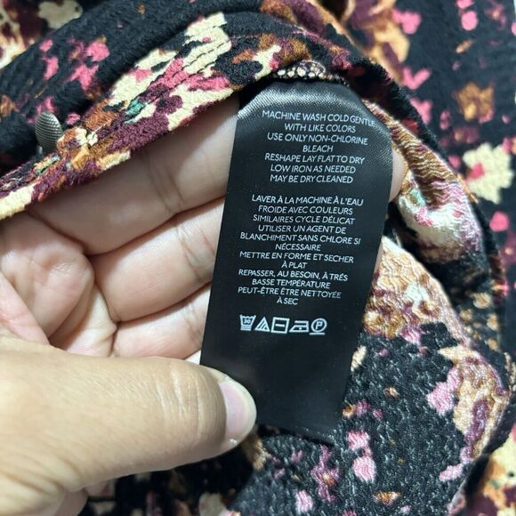 NWT Anthropologie Balloon-Sleeve Blouse Open Back Tie Belt Top Multicolor XXS - Picture 6 of 14